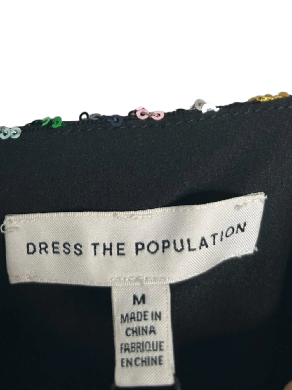 Dress the Population Viviane Rainbow Sequin Ruched Mini Dress Size Medium - Picture 8 of 10